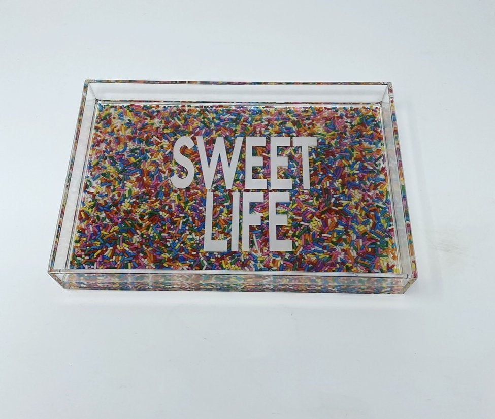 Sweet Life Real Sprinkle Acrylic Tray